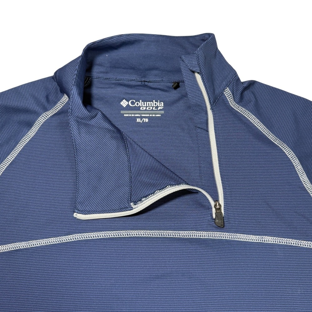 Columbia Golf Mens Long Sleeve Quarter‎ Zip Pullover Shirt Blue XL/TG Outdoor